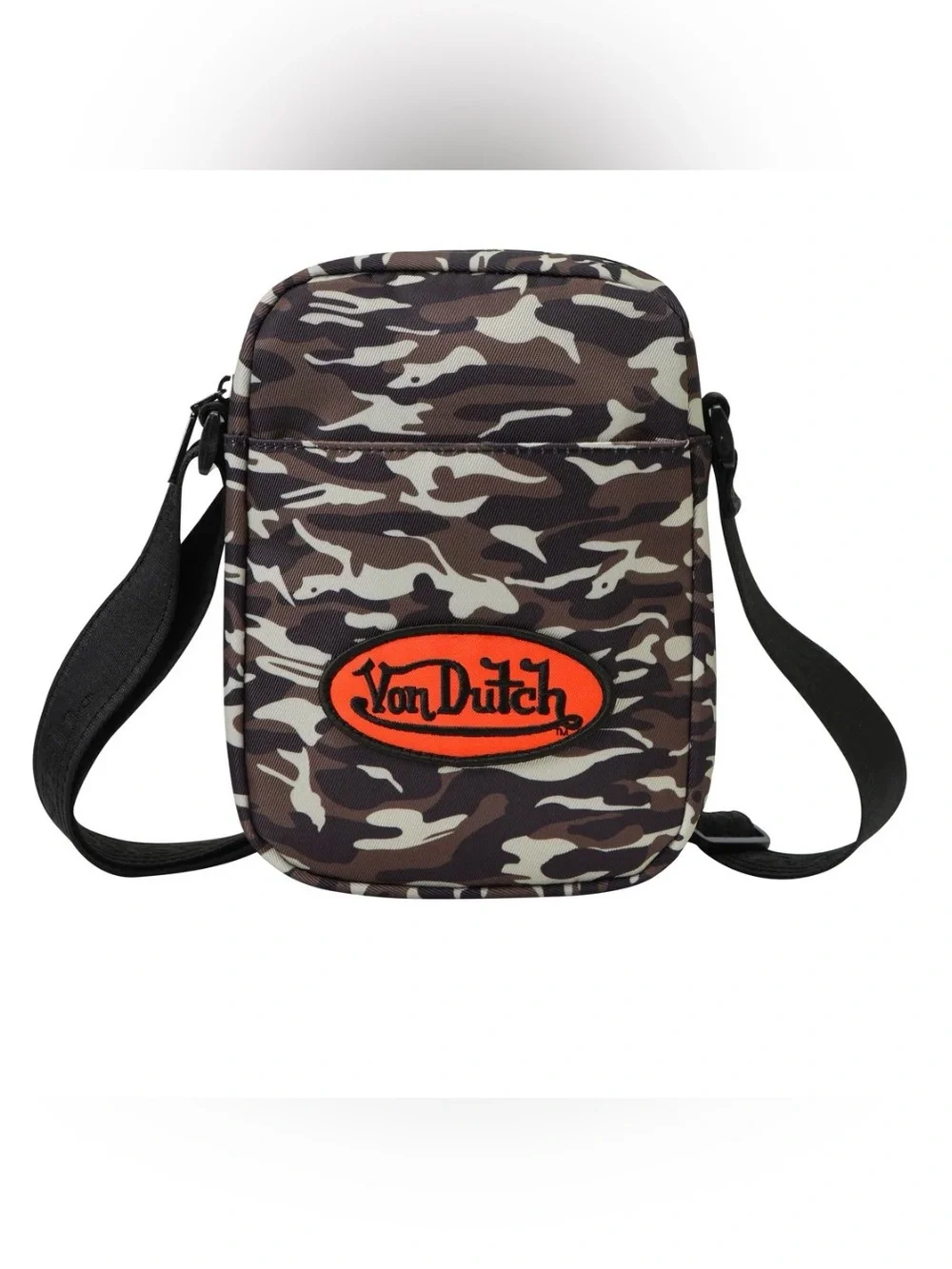 NWT Von Dutch Camo Shoulder Bag with Orange Logo